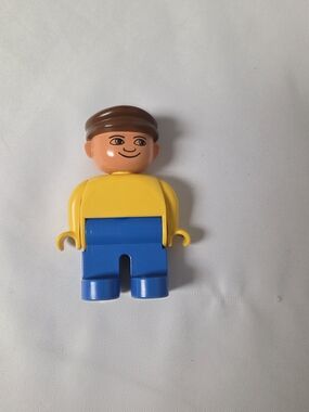 Lego Duplo Worker Man Dad W/ Brown‎ Hat 2.5" Mini Figure Minifig Excellent!